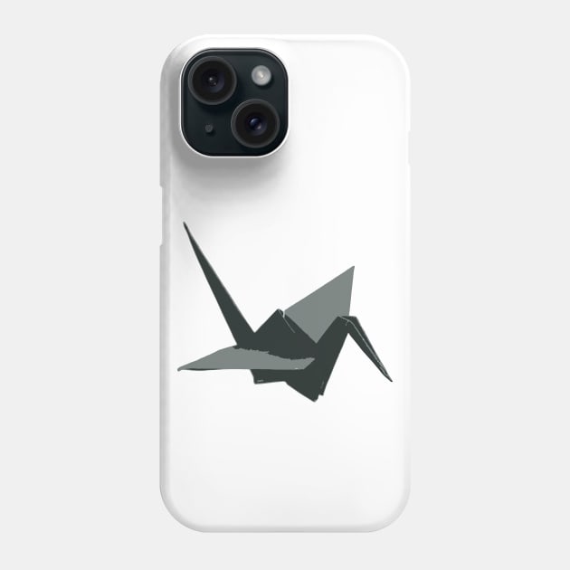 Origami Crane - Black Phone Case by A2M