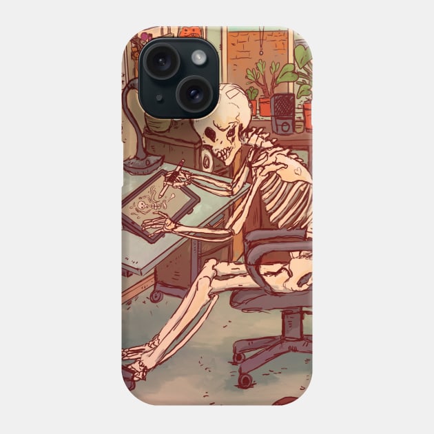Workaholic Phone Case by Daydream Illustration