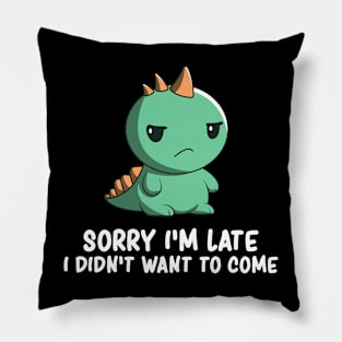 Cute Introverts Kawaii Dinosaur Social Anxiety Dark Humor Pillow