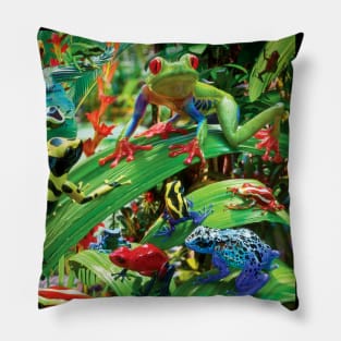 Funky Frogs Pillow