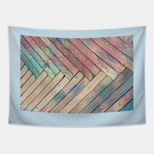 Abstract Swirled Bridge Planks Tapestry