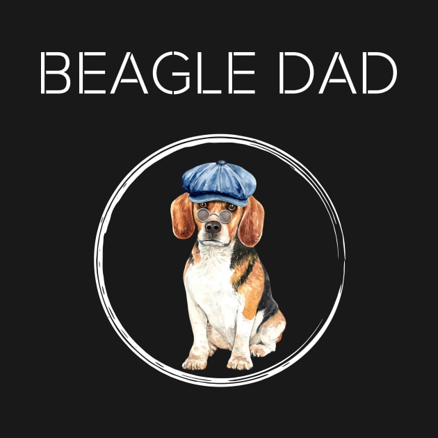 Funny Beagle Dog Dad with Hat and Sunglases by Maful