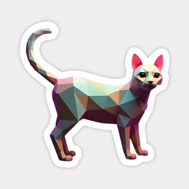 Geometric Cat Art Magnet by animegirlnft