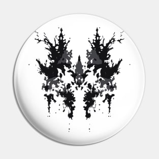 Rorschach Inkblot Gray Black Design Pin