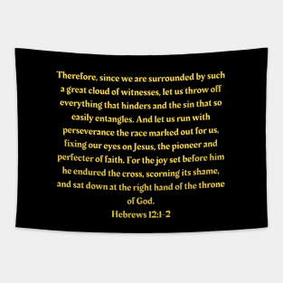 Bible Verse Hebrews 12:1-2 Tapestry