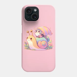 Cute Gnome Riding A Snail Cottagecore Phone Case