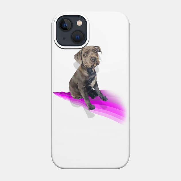 Adorable blue staffy puppy painting - Puppy - Phone Case