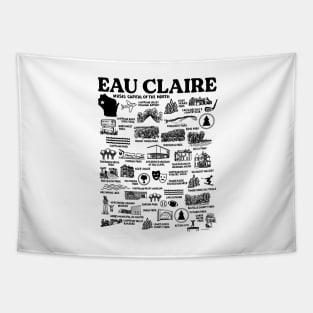 Eau Claire Wisconsin map Tapestry