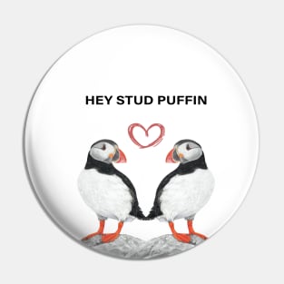 Stud Puffin - Stud muffin - Puffin couple - Puffin art - couple art - bedroom art - Puffin lovers Pin