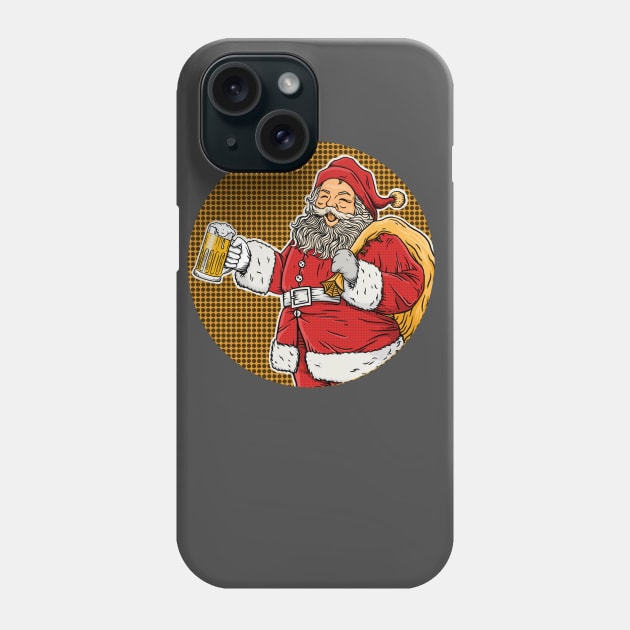 Christmas Santa Beer Drinking Phone Case by Arjanaproject