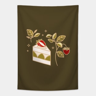 Strawberry and green tea matcha cake Tapestry