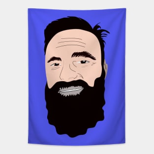 Cute dad with beard hand drawing design Tapestry