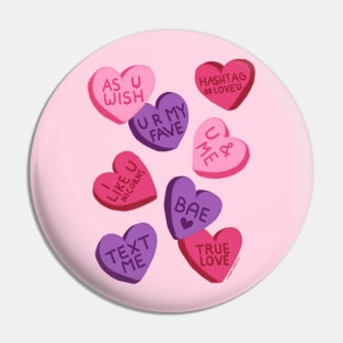 Love Conversation Hearts Pin