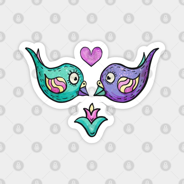 Love Birds Magnet by Hoda Hefzy 