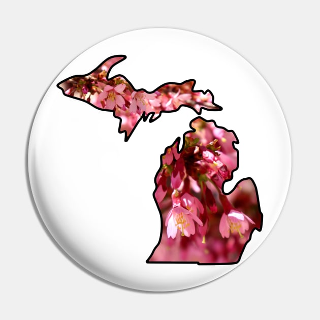 Michigan Pink Flower Pin by MissOstrich