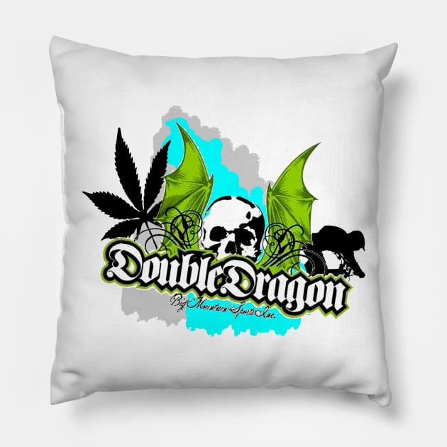 DOUBLE DRAGON Pillow by J3SS3F4RR3LL