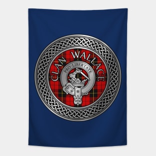 Clan Wallace Crest & Tartan Knot Tapestry