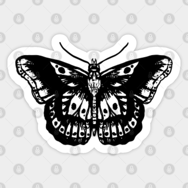 Hs Butterfly Tattoo Minimalistic Ink Black Butterfly Tattoo Sticker Teepublic