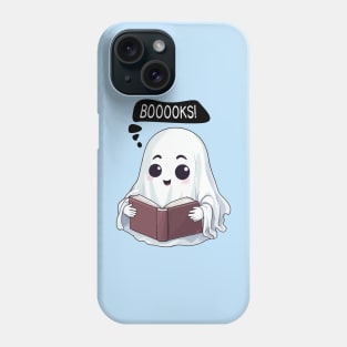 Kawaii Halloween Ghost 'BOOOOKS' - Spooktacular Reading Fun Phone Case