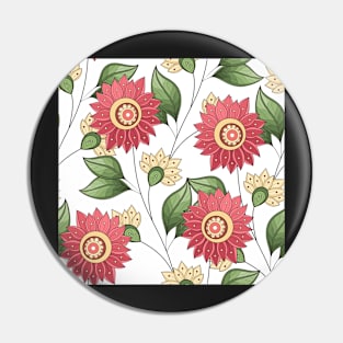 Spring Pattern with Floral Motifs Pin