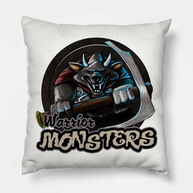 Warrior Monsters Pillow by Waizor