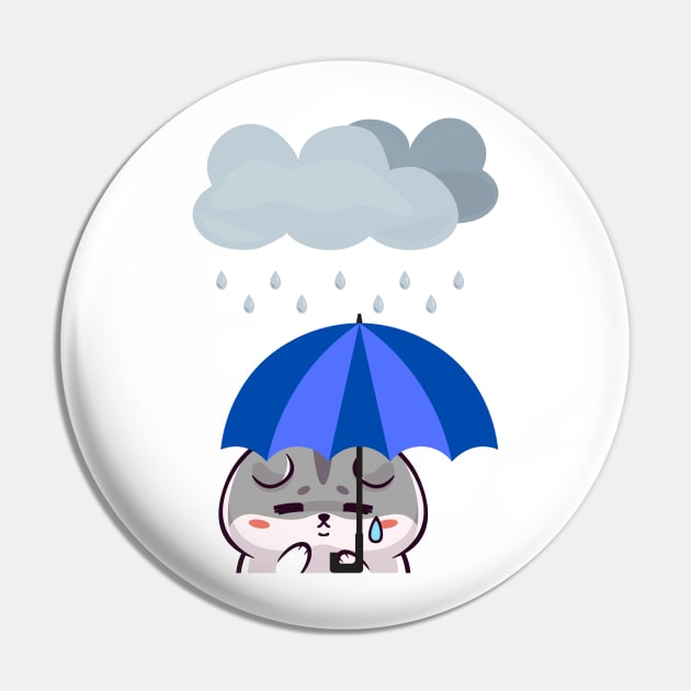 Sad Cat In Grunge Pin by GraphicsLand