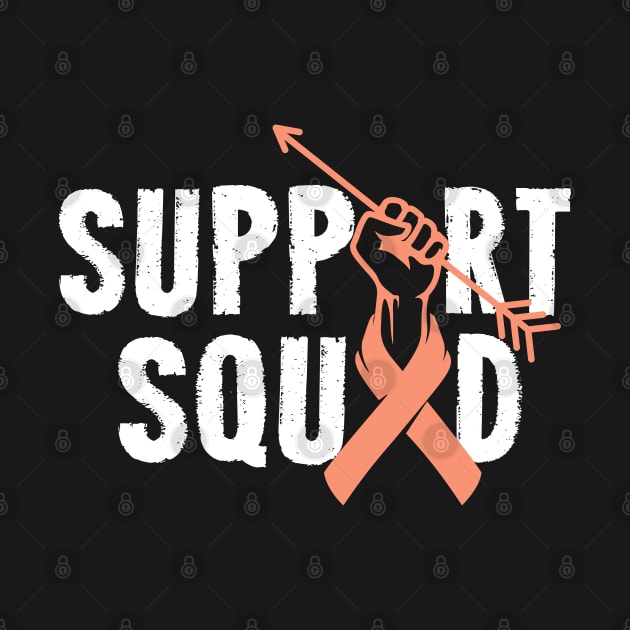 Support Squad Uterine Cancer Awareness Endometrial peach Ribbon by ArtedPool