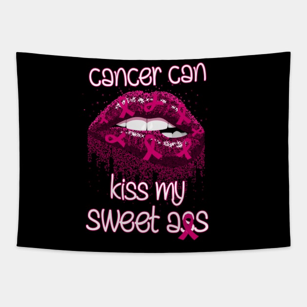 Cancer Can Kiss My Sweet Ass Funny Tapestry by EduardjoxgJoxgkozlov