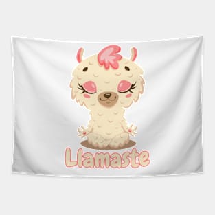 Llamaste Llama Namaste Yoga Llama Kawaii Cute Llama Tapestry