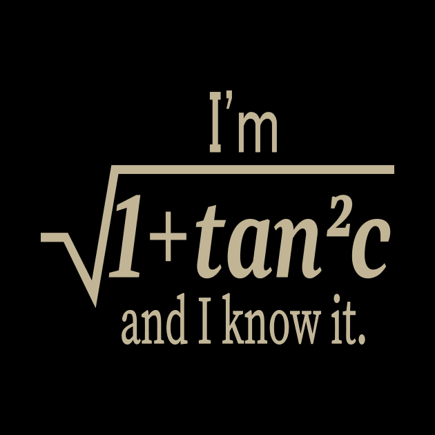 I'm Sqrt[1 + tan2 (c)] And I Know It Funny Math by l designs