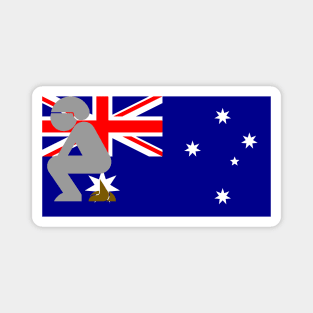 Pooping On The Australian Flag Magnet