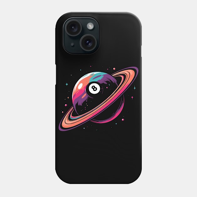 8 Ball Billiard Pool Planet Phone Case by podtuts