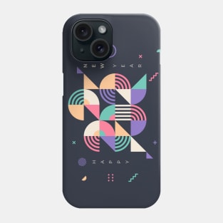 Happy New Year 2022 // Modern Geometric Design Phone Case