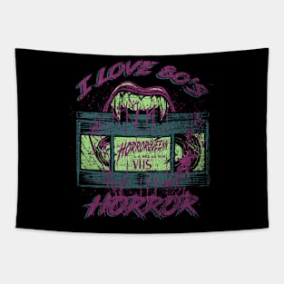 I LOVE 80'S HORROR (teal purple lime) Tapestry