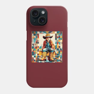 Young Cowboy Wearing His Father's Boots Phone Case