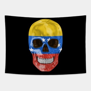 Venezuela Flag Skull - Gift for Venezuelan With Roots From Venezuela Tapestry