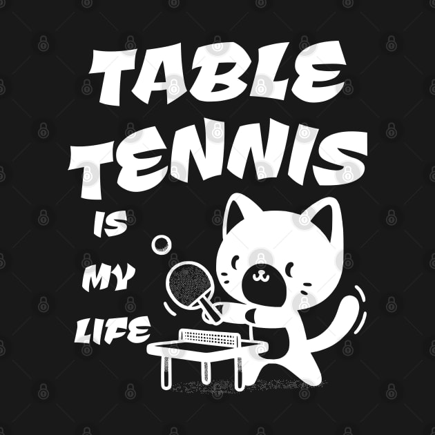 Cool Cat Playing Table Tennis by JoeStylistics