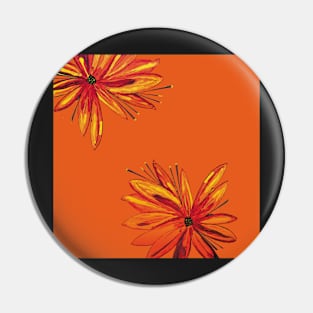 Hand Painted Flowers Pin