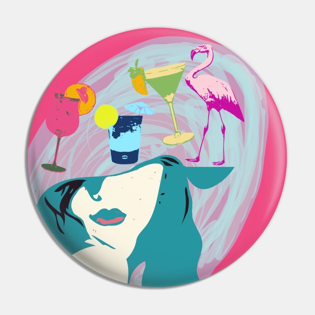 Beach party girl Pin by Flyingrabbit