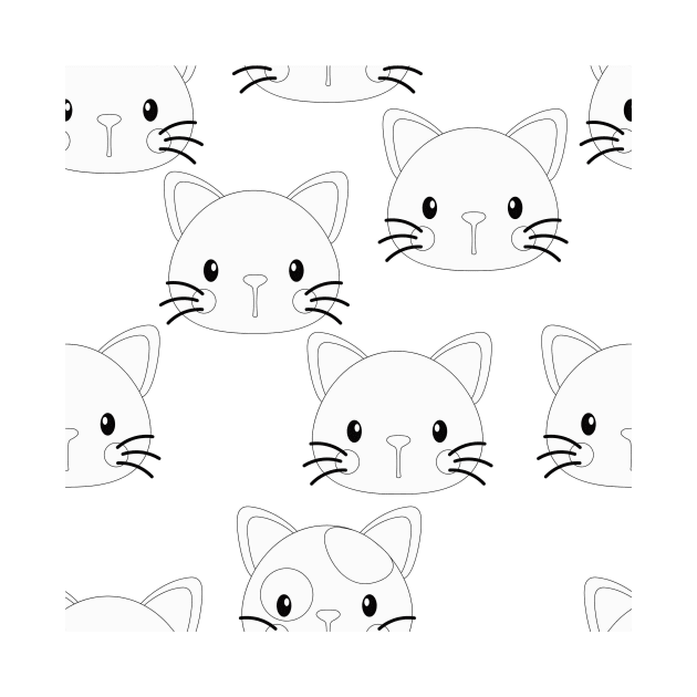 Cats Vector Fashion Background Seamless by MichelMM