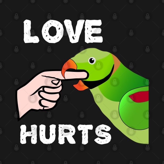 Love Hurts Indian Ringneck Male Parrot Biting by Einstein Parrot