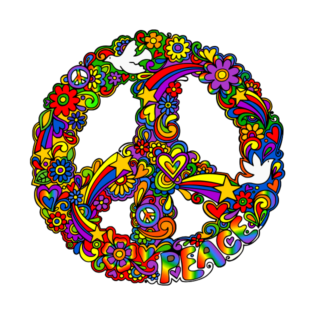 Rainbow Peace Sign by AlondraHanley