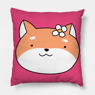 Flower Shiba Face Pillow