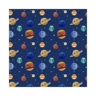 Cute Solar System - Repeating Pattern T-Shirt