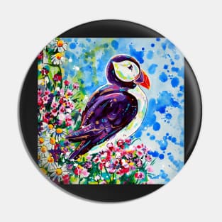 Puffin - acrylic painting Pin