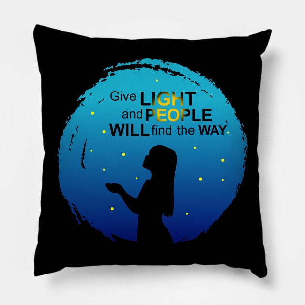 Girl and fireflies quotes Pillow by WOW DESIGN