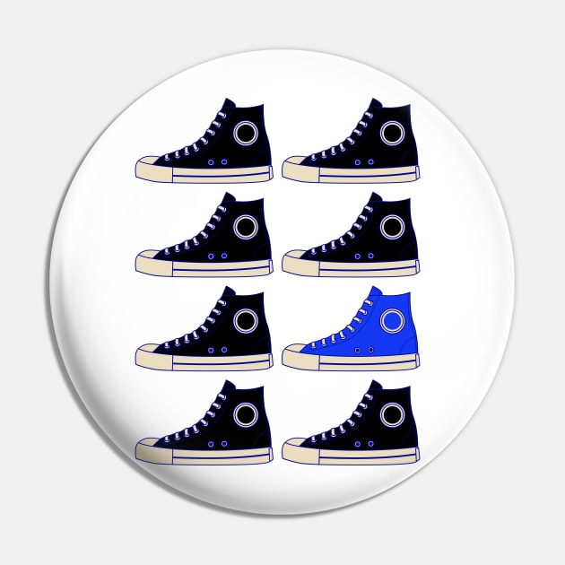 Stand Out From The Crowd | Blue Sneaker Pin by 1001Kites