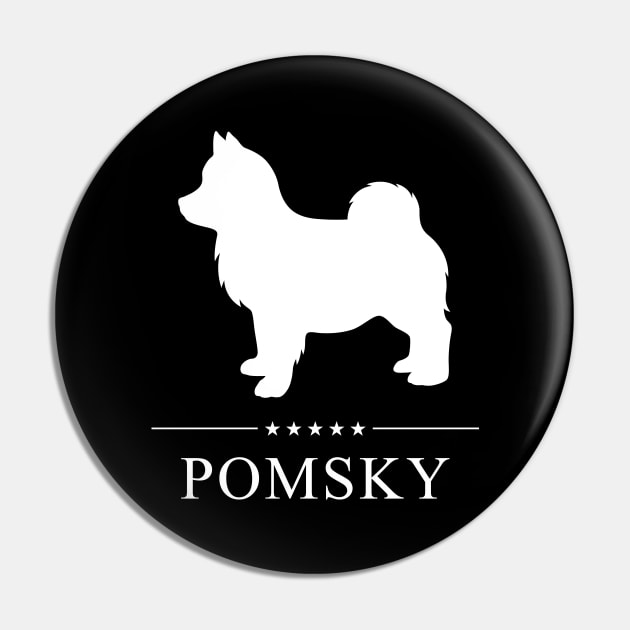 Pomsky Dog White Silhouette Pin by millersye