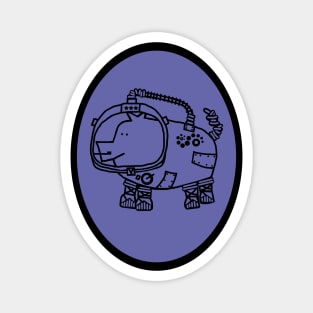 Space Pig Sci Fi Astronaut Oval Magnet