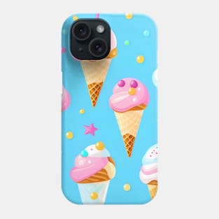 Delicious Creamy Ice Cream Cone with candies Phone Case